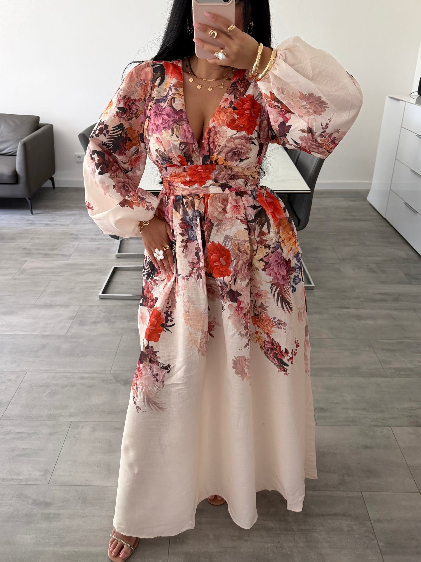 BAUMWOLL-LEINEN MAXIKLEID AMELA