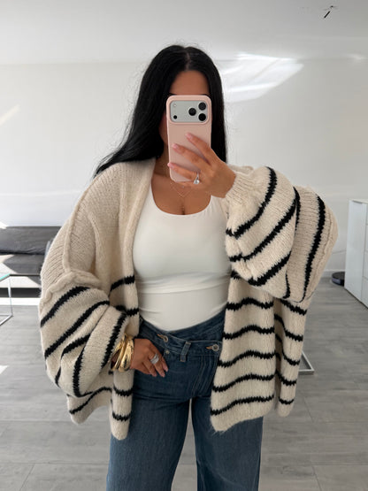 OVERSIZE CARDIGAN FELI GESTREIFT
