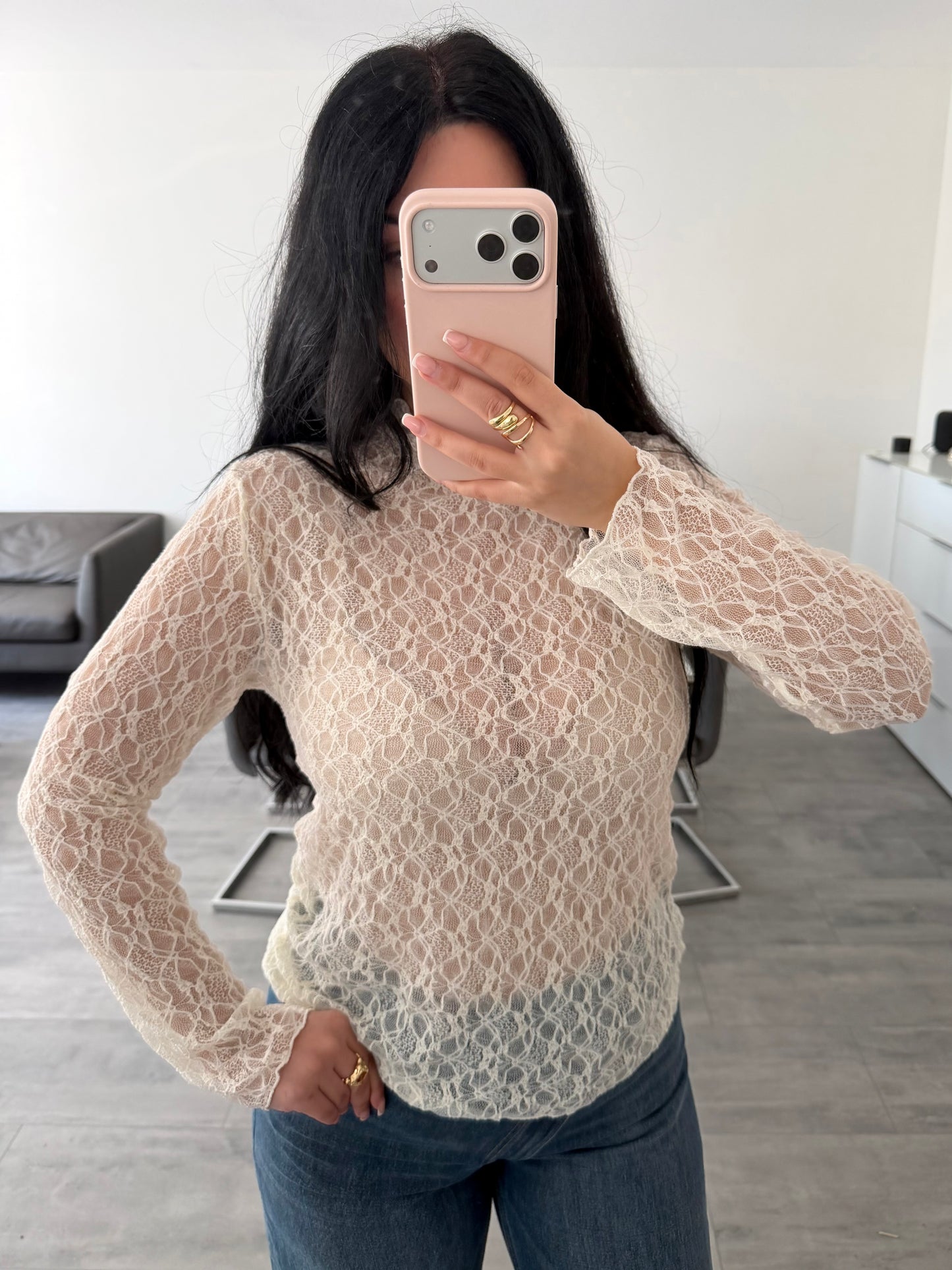 SPITZEN OBERTEIL BELINDA CREMEWEISS