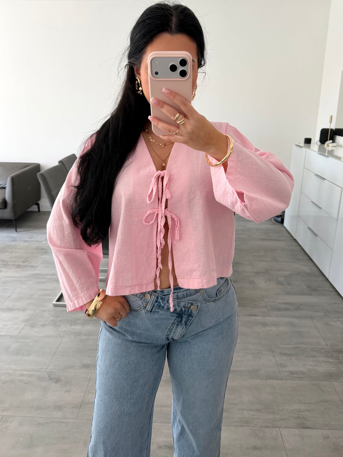 BAUMWOLL-LEINEN BLUSE HANNAH Ansicht 8 – Miss Nova Damenmode