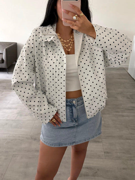 LEICHTE BAUMWOLLJACKE POLKA DOTS Musselin kaufen | Miss Nova