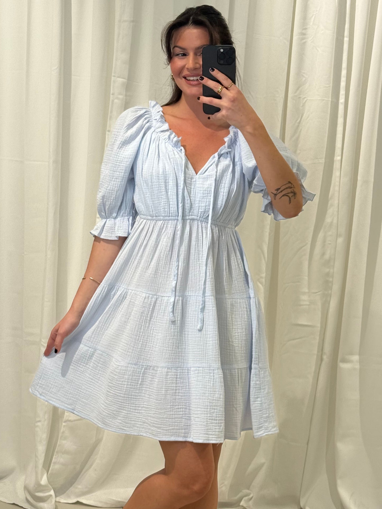 MUSSELIN BABYDOLLKLEID ELLA