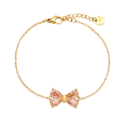 EDELSTAHL ARMKETTE DIAMOND BOW ROSE – Miss Nova Damenmode
