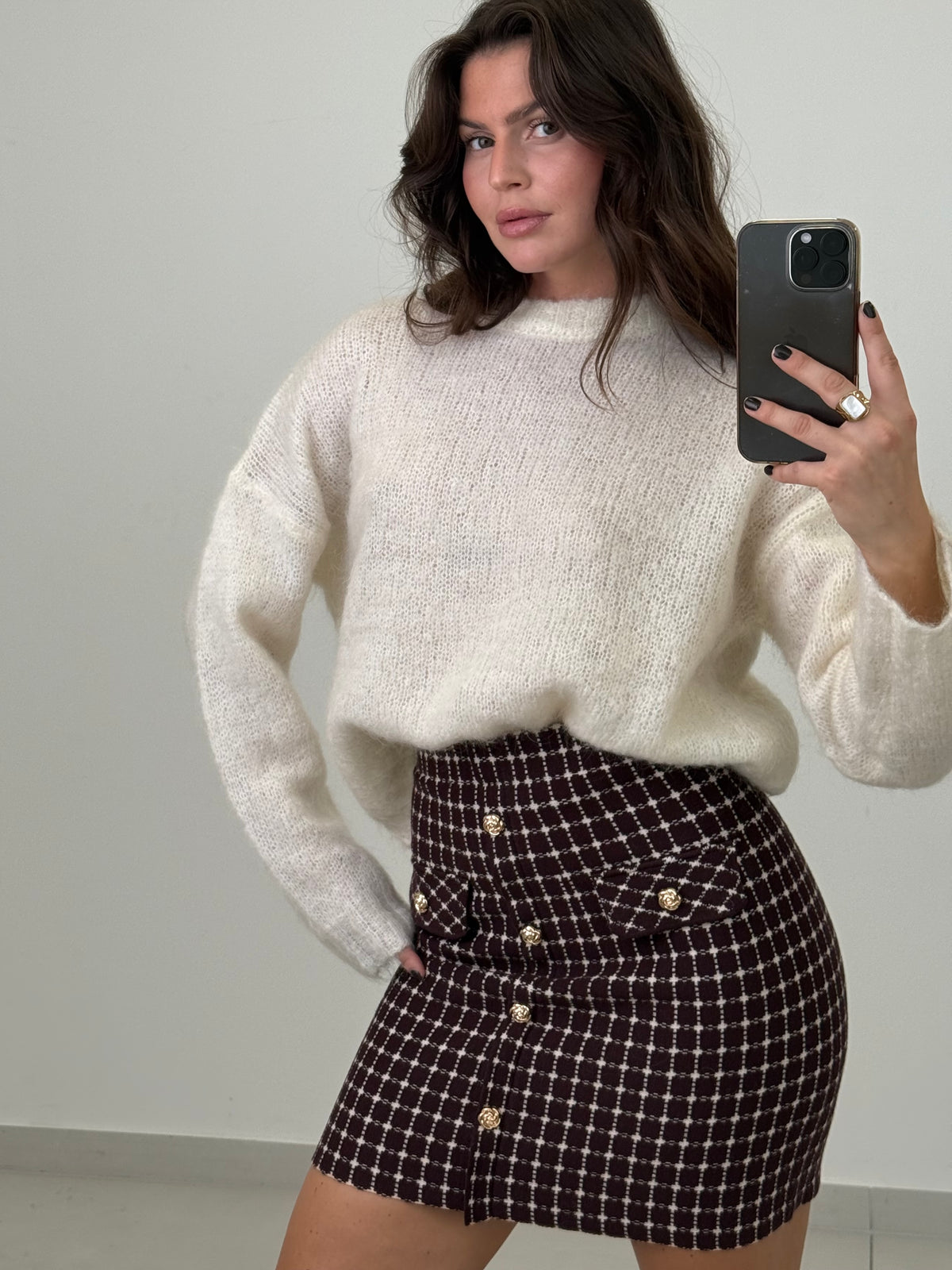 TWEED ROCK MIT GOLDENEN KNÖPFEN LARISSA