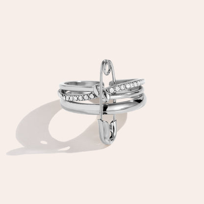 EDELSTAHL RING DIAMOND & PIN – Miss Nova Damenmode