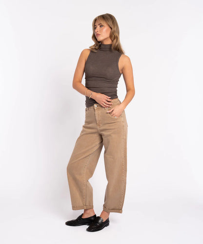 STRETCH BALLOON JEANS VALERIE CAMEL