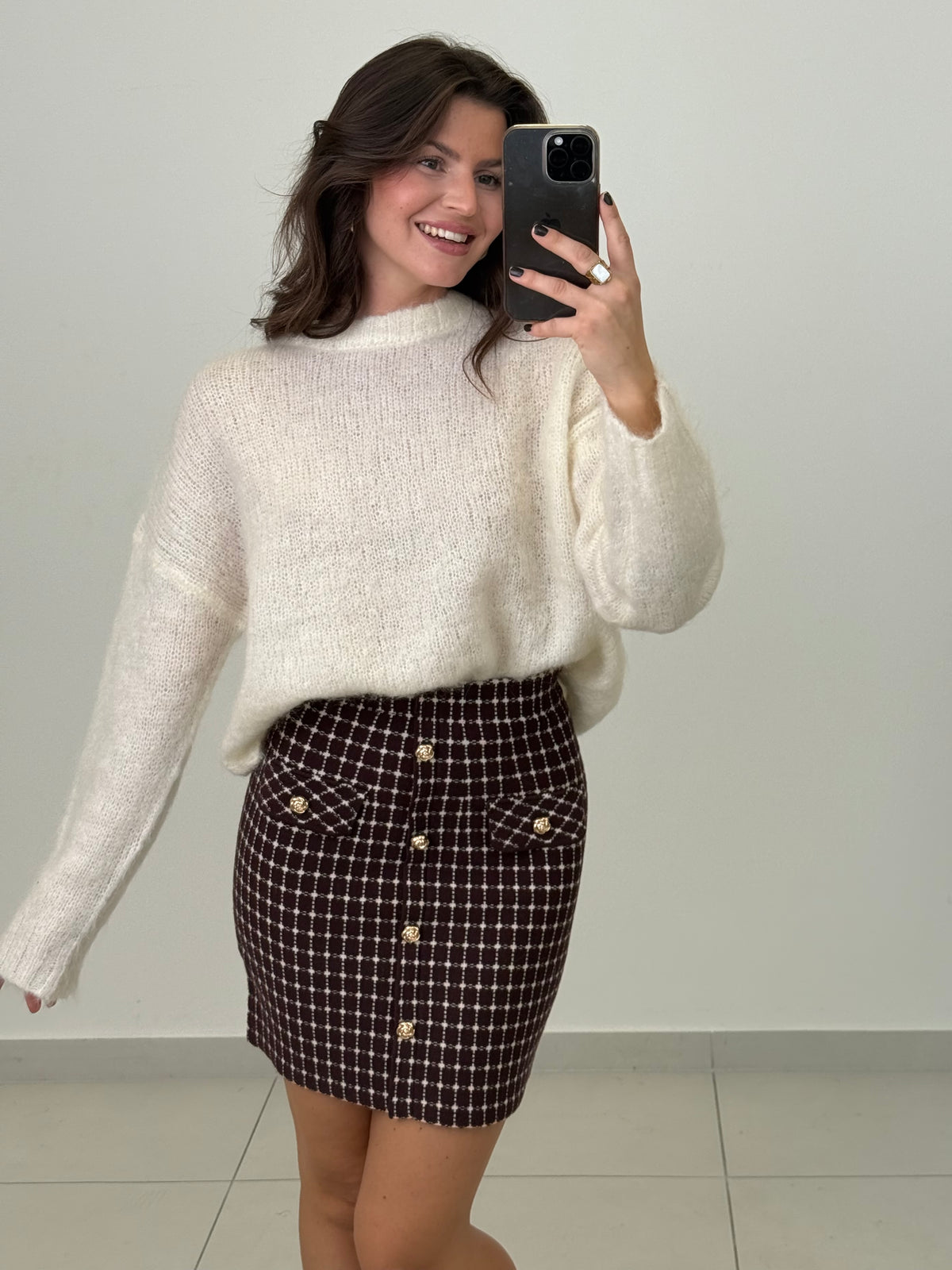 TWEED ROCK MIT GOLDENEN KNÖPFEN LARISSA
