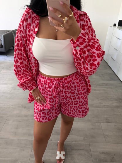 MUSSELIN SHORTS LEOPRINT