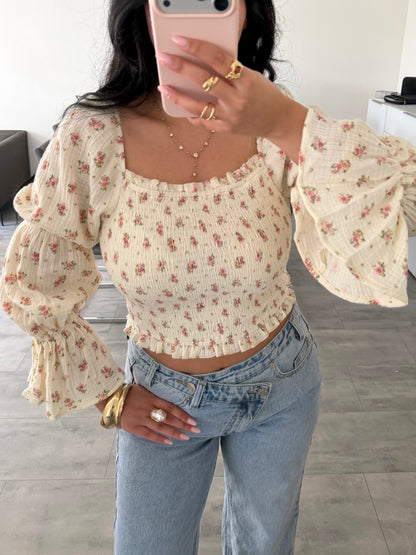 MUSSELIN BLUSE DAFINA MIT BLÜMCHEN – Musselin Mode Miss Nova
