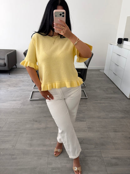 STRICKOBERTEIL MIT RÜSCHEN AMANDA