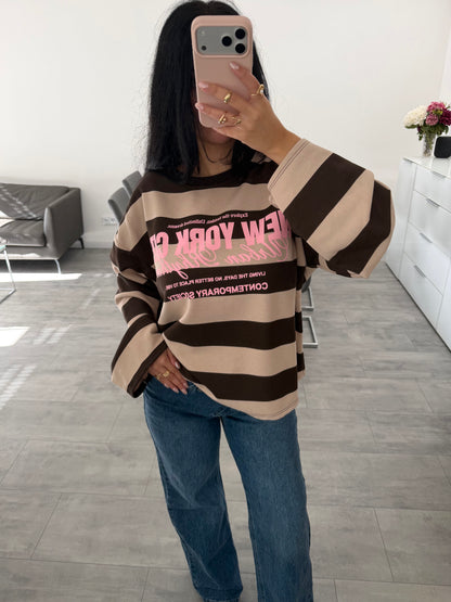 OVERSIZE SWEATSHIRT STREIFEN NEW YORK CITY