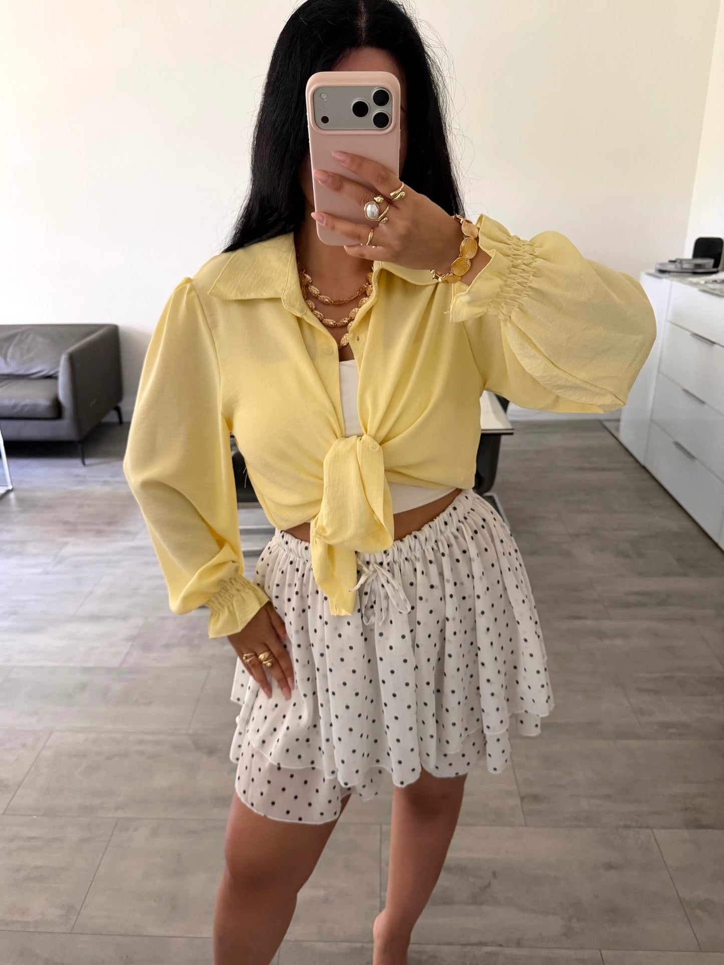 SOFT BLUSE MIT RÜSCHENÄRMEL ANTONELLA