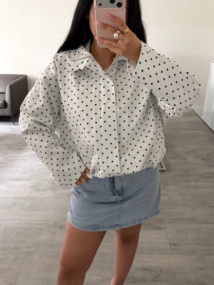 LEICHTE BAUMWOLLJACKE POLKA DOTS