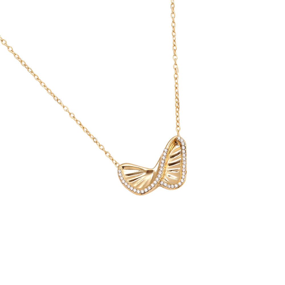 EDELSTAHL HALSKETTE DIAMOND BUTTERFLY – Miss Nova Damenmode