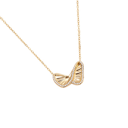 EDELSTAHL HALSKETTE DIAMOND BUTTERFLY – Miss Nova Damenmode