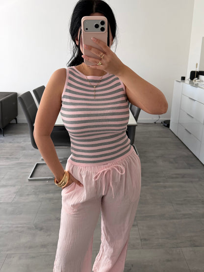MUSSELIN HOSE MAVIE ROSA – Musselin Damenmode bei Miss Nova