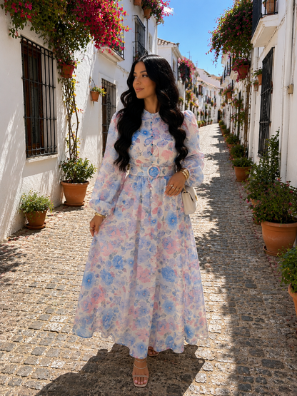 BAUMWOLL-LEINEN MAXIKLEID FARIHA