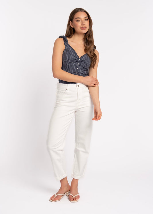 STRETCH MOM JEANS LANA WEISS Musselin kaufen | Miss Nova