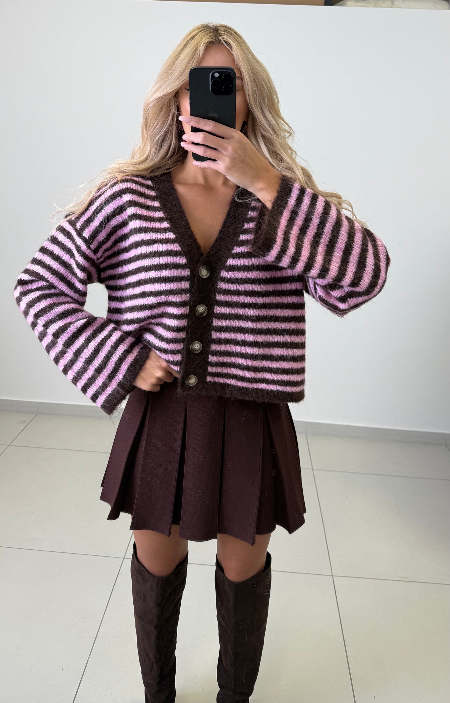 FALTENROCK LARA DUNKELBRAUN