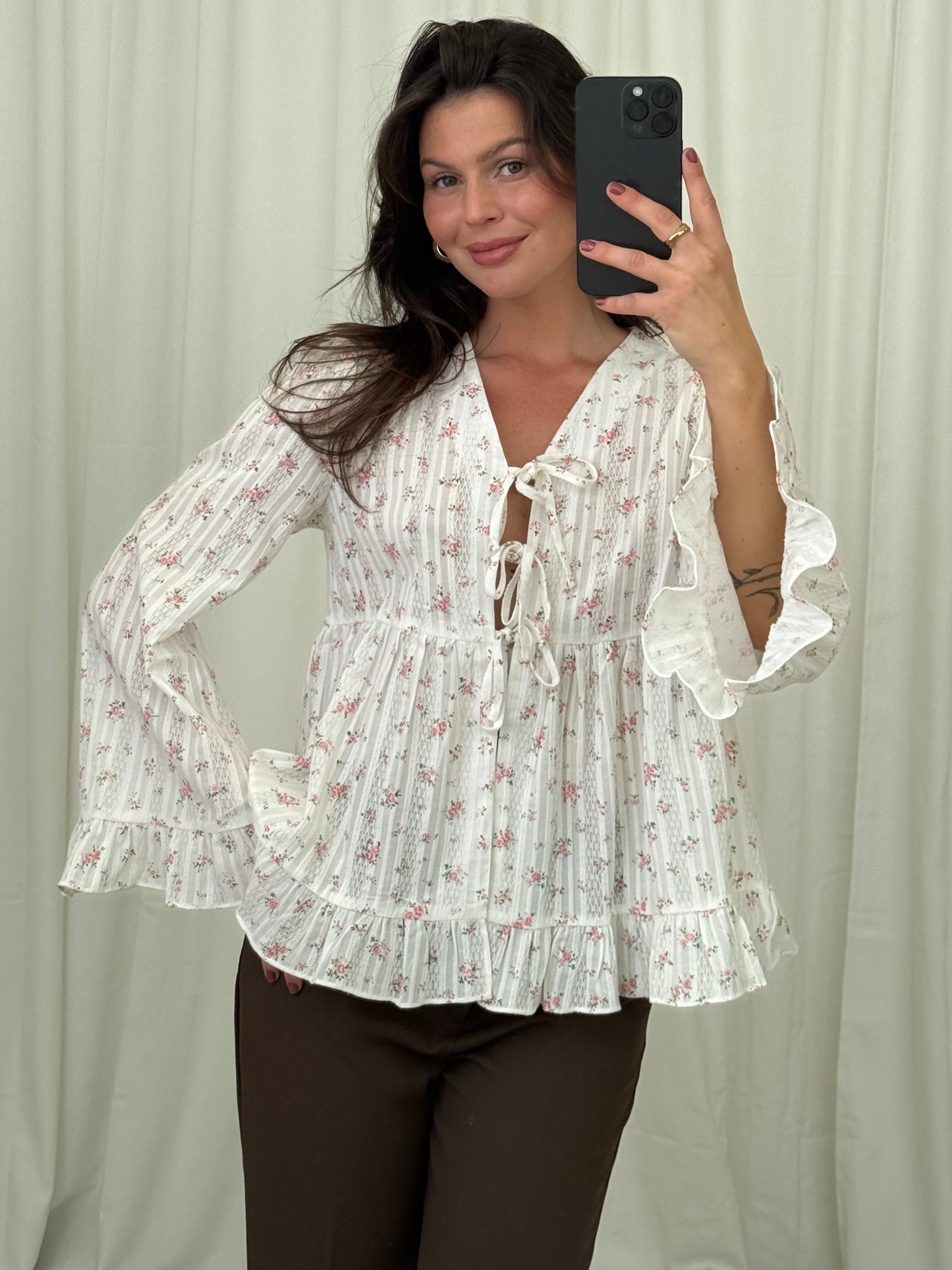 FLORALE BAUMWOLLBLUSE FAIRY MIT SCHLEIFEN – Musselin Mode Miss Nova