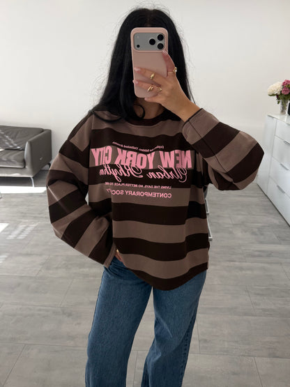 OVERSIZE SWEATSHIRT STREIFEN NEW YORK CITY