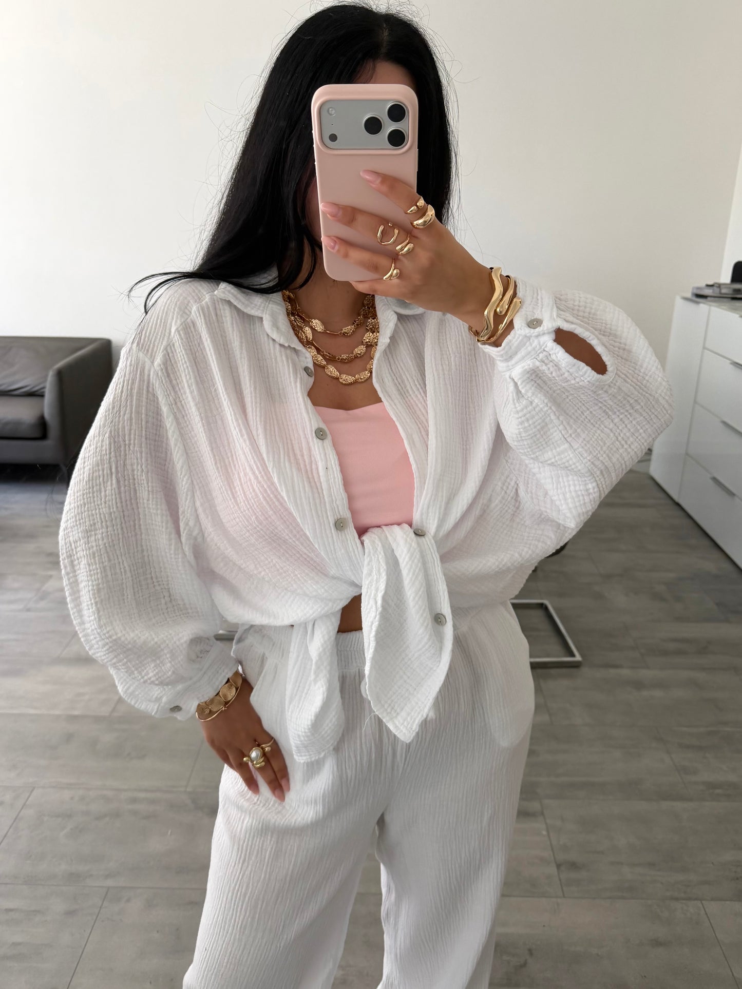 MUSSELIN BLUSE LEYA