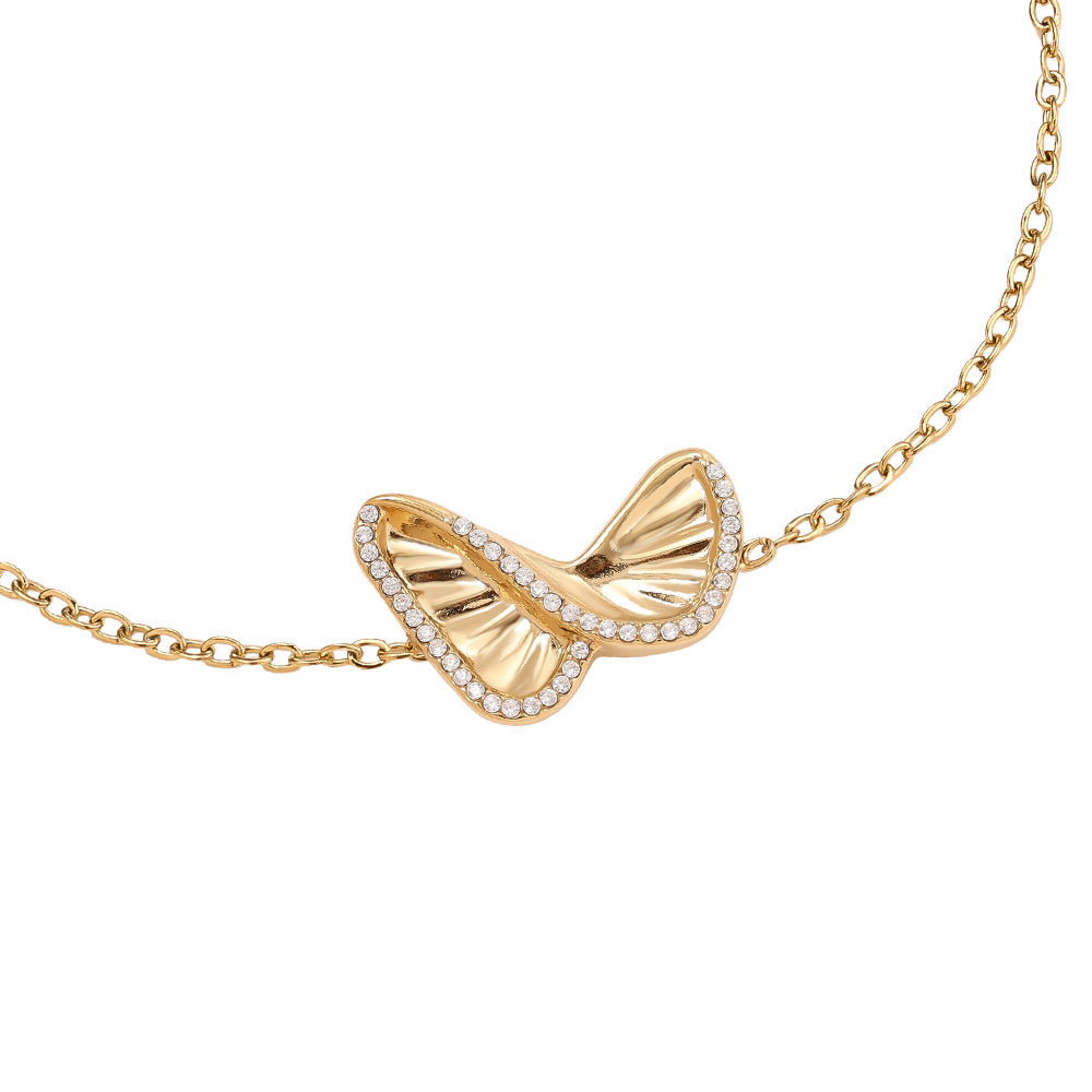 EDELSTAHL ARMKETTE DIAMOND BUTTERFLY – Miss Nova Damenmode