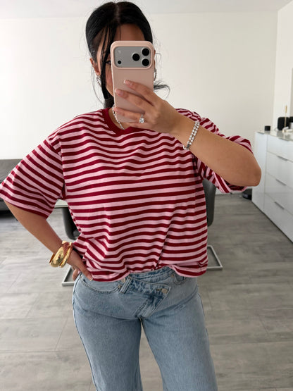 OVERSIZE STRIPED COTTON SHIRT – Miss Nova Damenmode