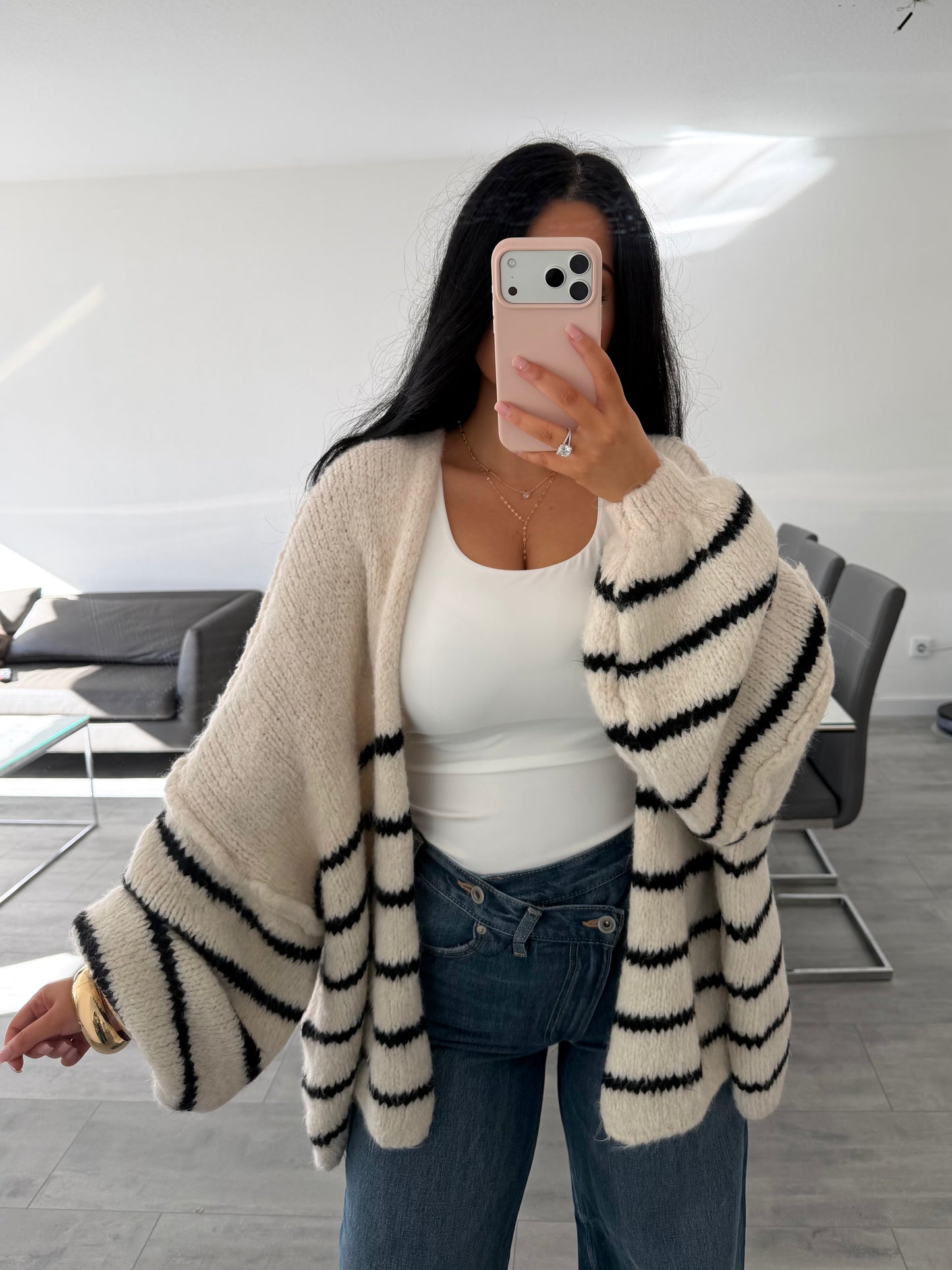 OVERSIZE CARDIGAN FELI GESTREIFT