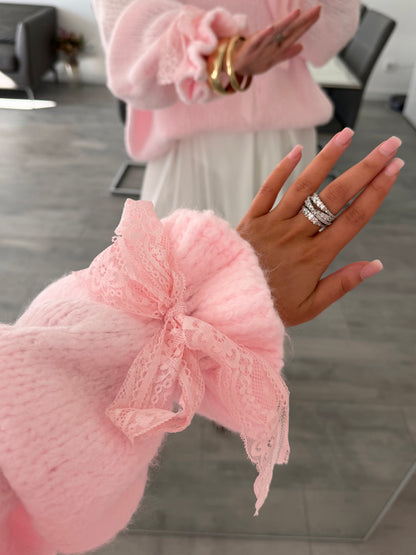 SOFT PULLOVER MIT SPITZENÄRMEL MARA – Miss Nova Damenmode