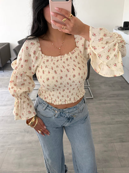 MUSSELIN BLUSE DAFINA MIT BLÜMCHEN – Musselin Mode Miss Nova
