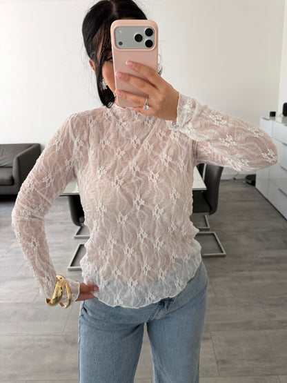 SPITZEN OBERTEIL ZENDAYA WEISS – Miss Nova Damenmode