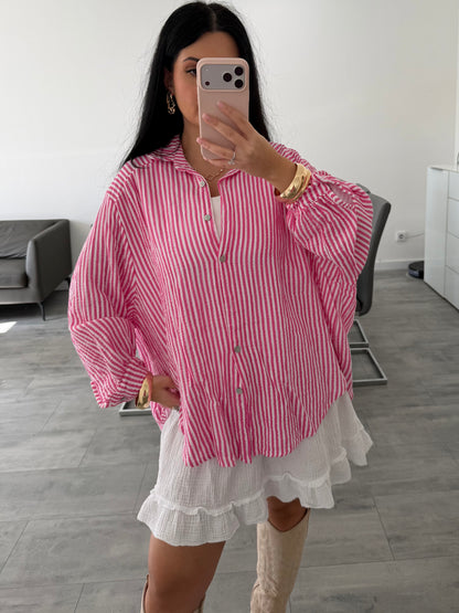 MUSSELIN BLUSE AVA STREIFEN – Musselin Mode Miss Nova