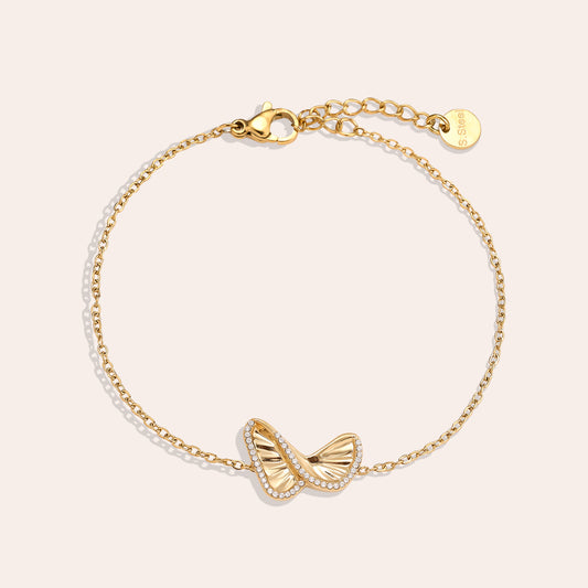 EDELSTAHL ARMKETTE DIAMOND BUTTERFLY Musselin kaufen | Miss Nova