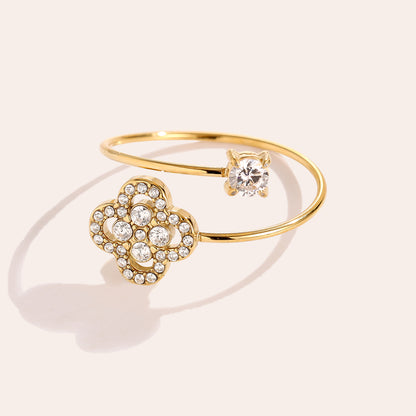 EDELSTAHL RING LUCKY FLOWER HUG – Damenmode bei Miss Nova