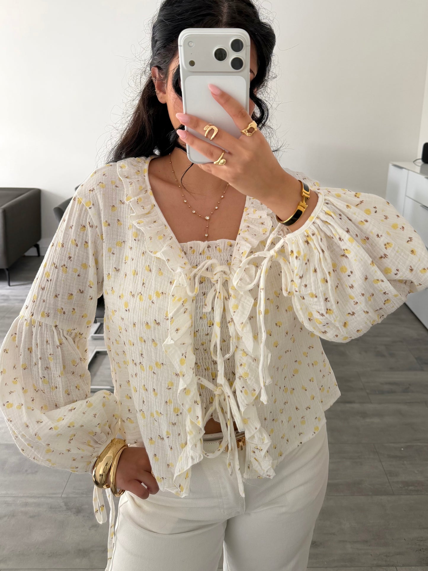 MUSSELIN RÜSCHEN BLUSE BLÜMCHENLIEBE – Musselin Mode Miss Nova
