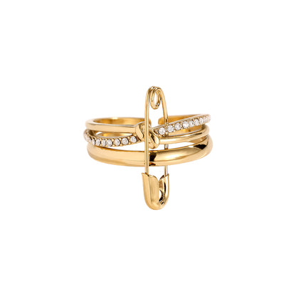 EDELSTAHL RING DIAMOND & PIN – Miss Nova Damenmode