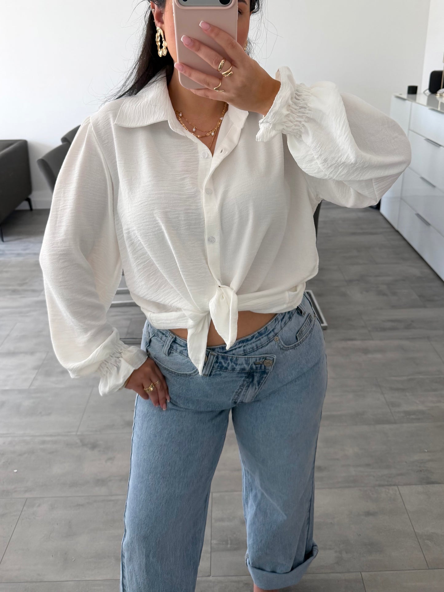 SOFT BLUSE MIT RÜSCHENÄRMEL ALBA – Miss Nova Damenmode