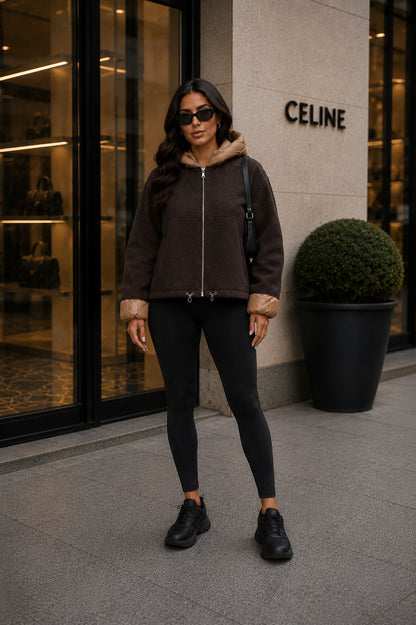 Jacke Eli̇n Dark Mocha – MissNova Damenmode