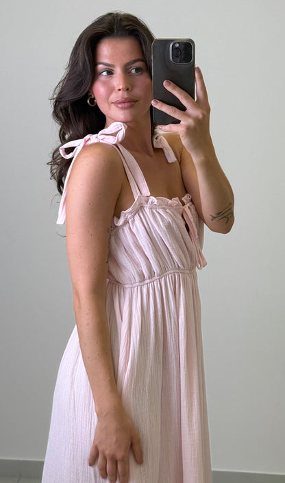 MUSSELIN KLEID AURORA LANG