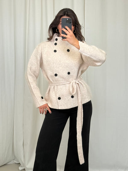STRICKJACKE MIT BINDEGÜRTEL NOELLE
