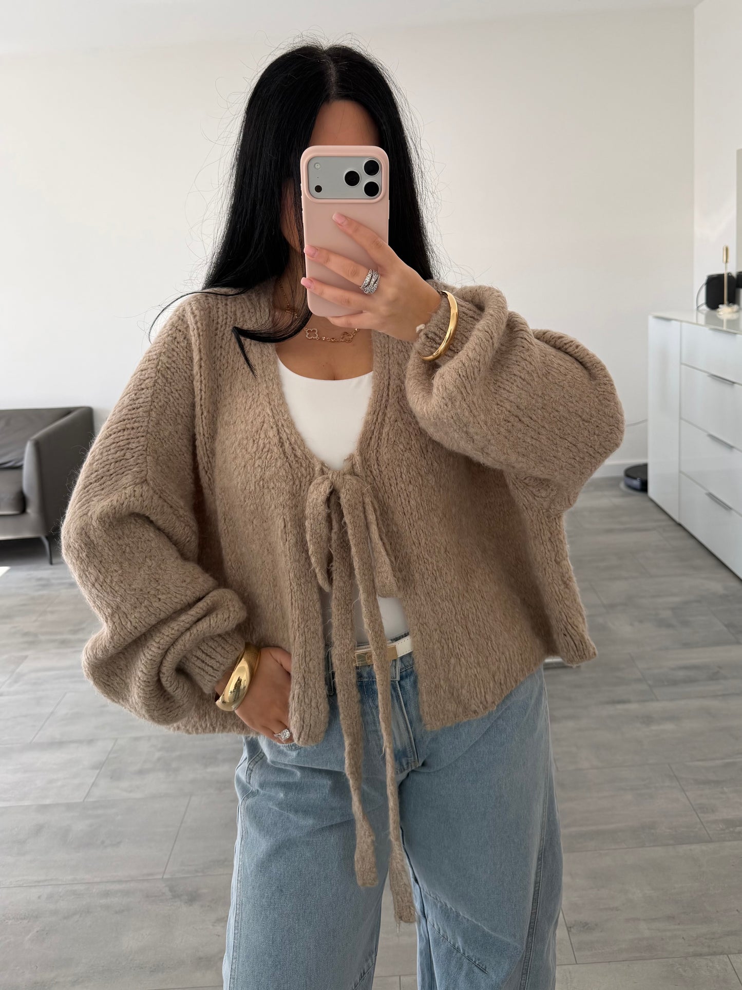 SOFT CARDIGAN NORA MIT SCHLEIFE