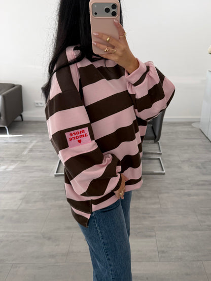 OVERSIZE SWEATSHIRT STREIFEN MORE AMORE