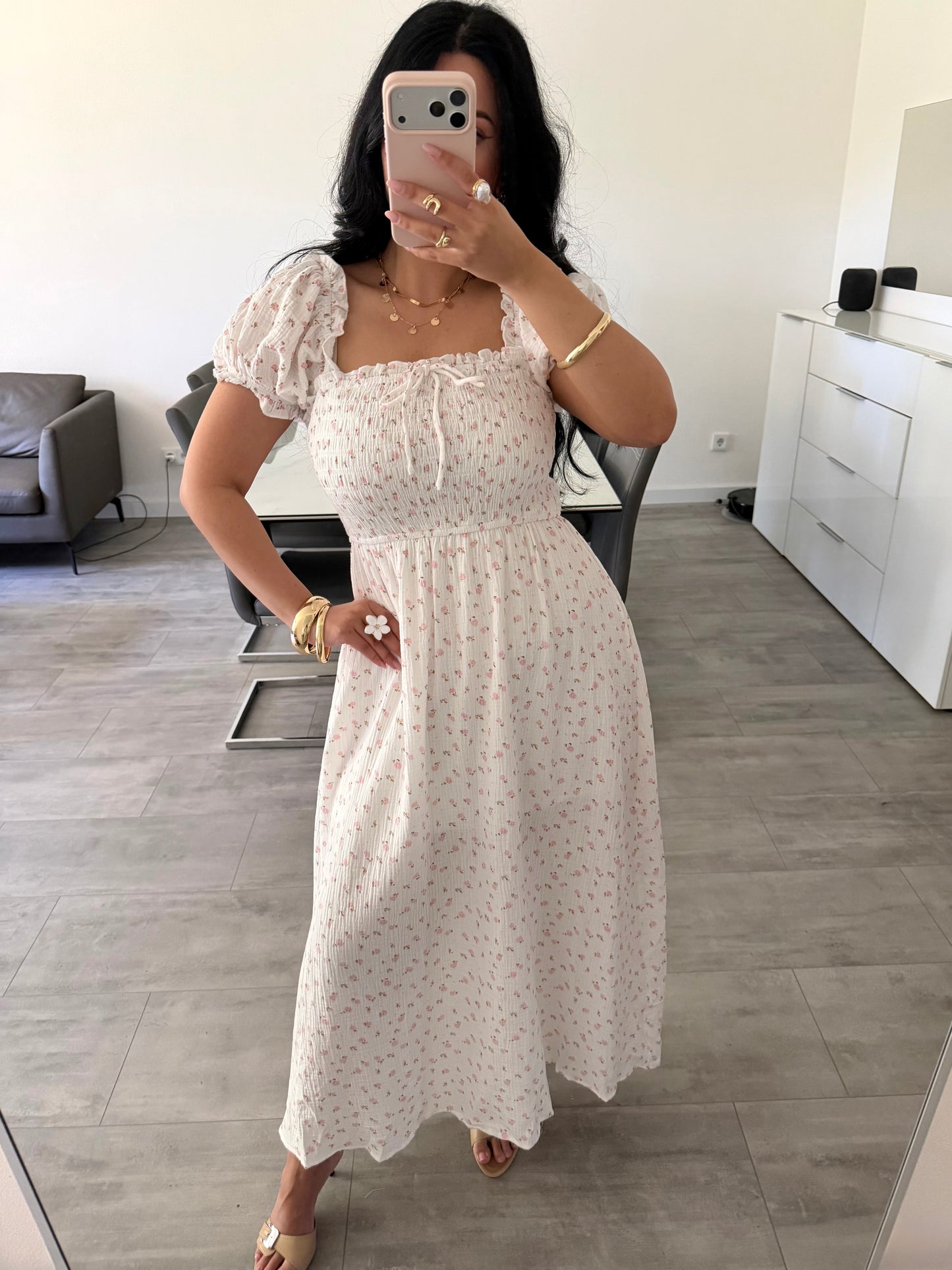 Musselin Kleid Camelia Mit Blumenmuster | Musselin Mode | missnova.de