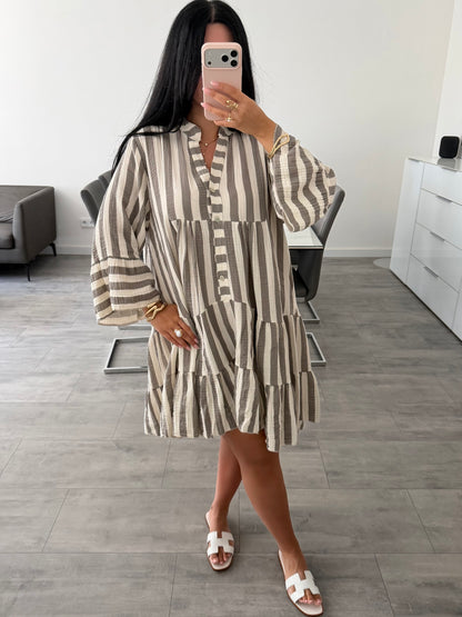 OVERSIZE MUSSELIN KLEID MIT KNOPFLEISTE MIRANDA