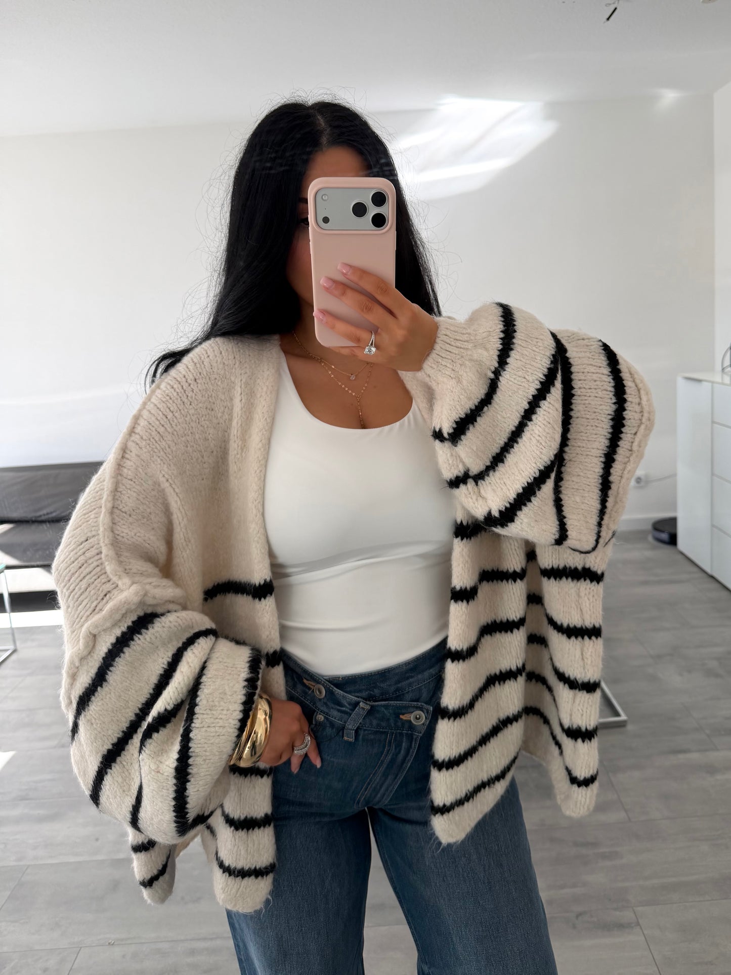 OVERSIZE CARDIGAN FELI GESTREIFT