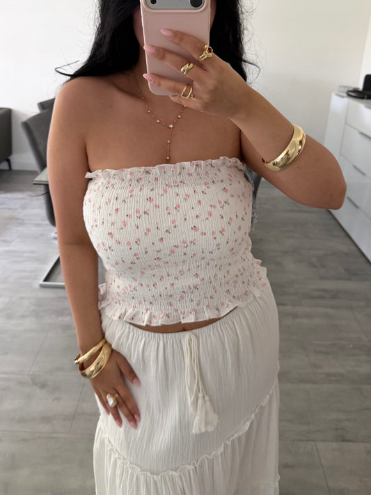 MUSSELIN BANDEAU TOP BLÜMCHENLIEBE Musselin kaufen | Miss Nova