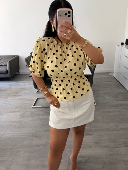 VISKOSE BLUSE POLKA DOTS