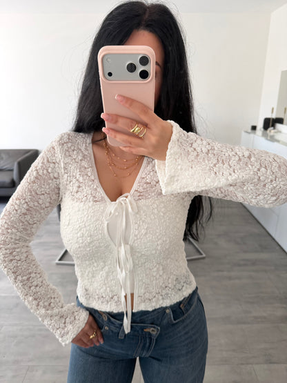 SPITZEN-OBERTEIL JULIA MIT SCHLEIFEN