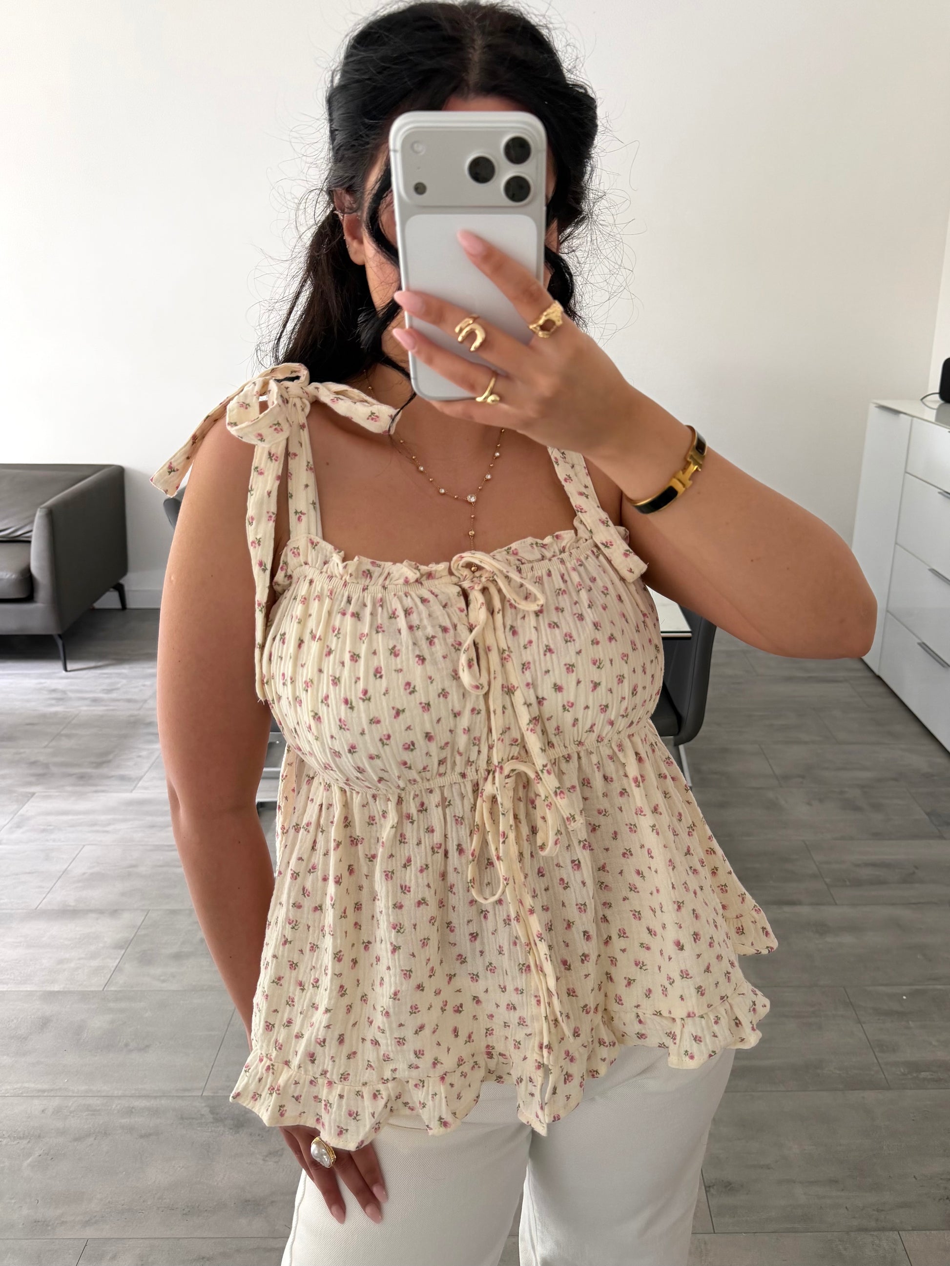 MUSSELIN TOP SOMMERBLÜTE – Musselin Mode Miss Nova